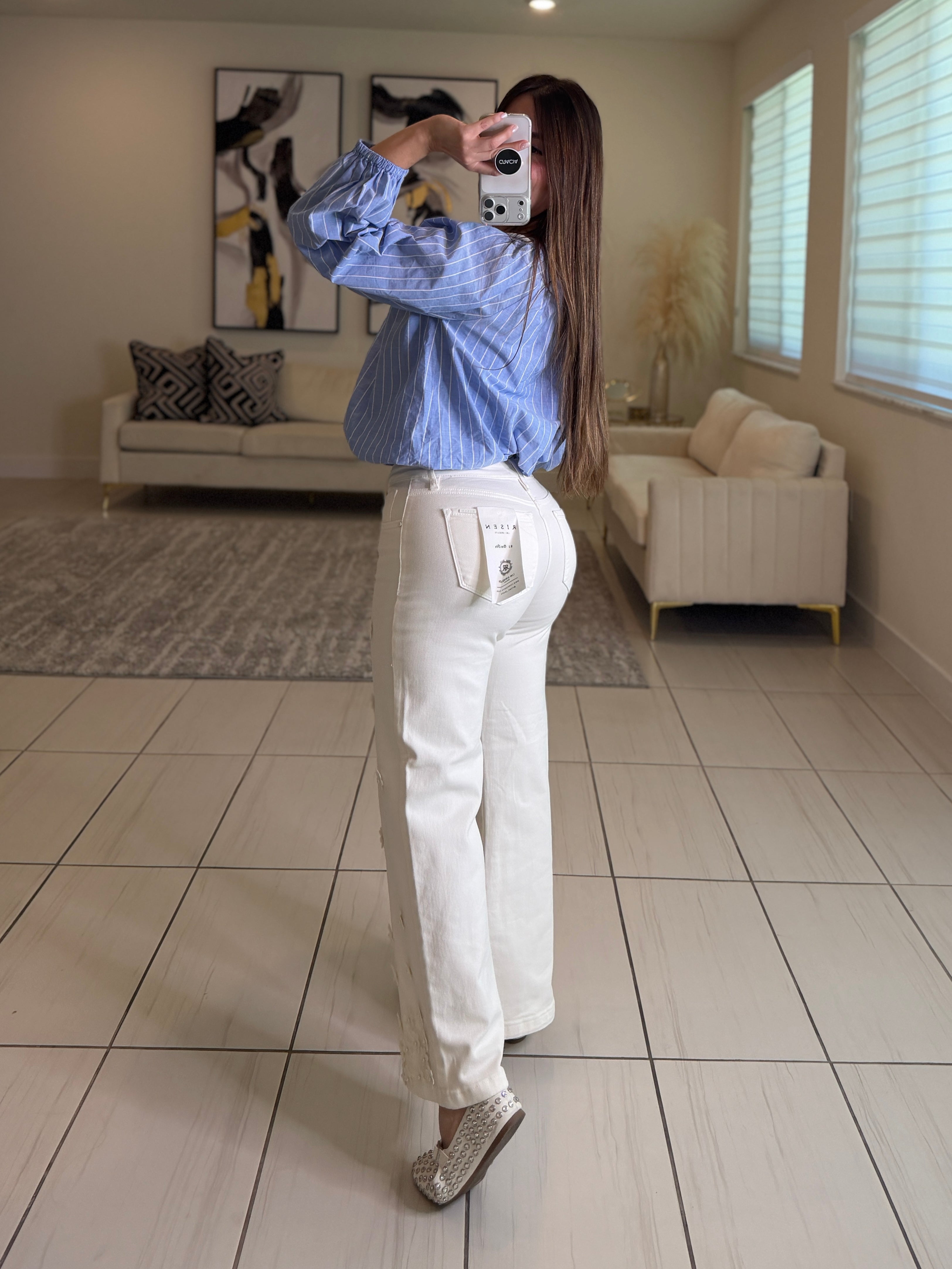 Aura Stripes Blue Top