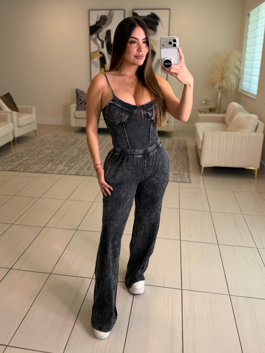 Illusionist Washed Black Pant Set