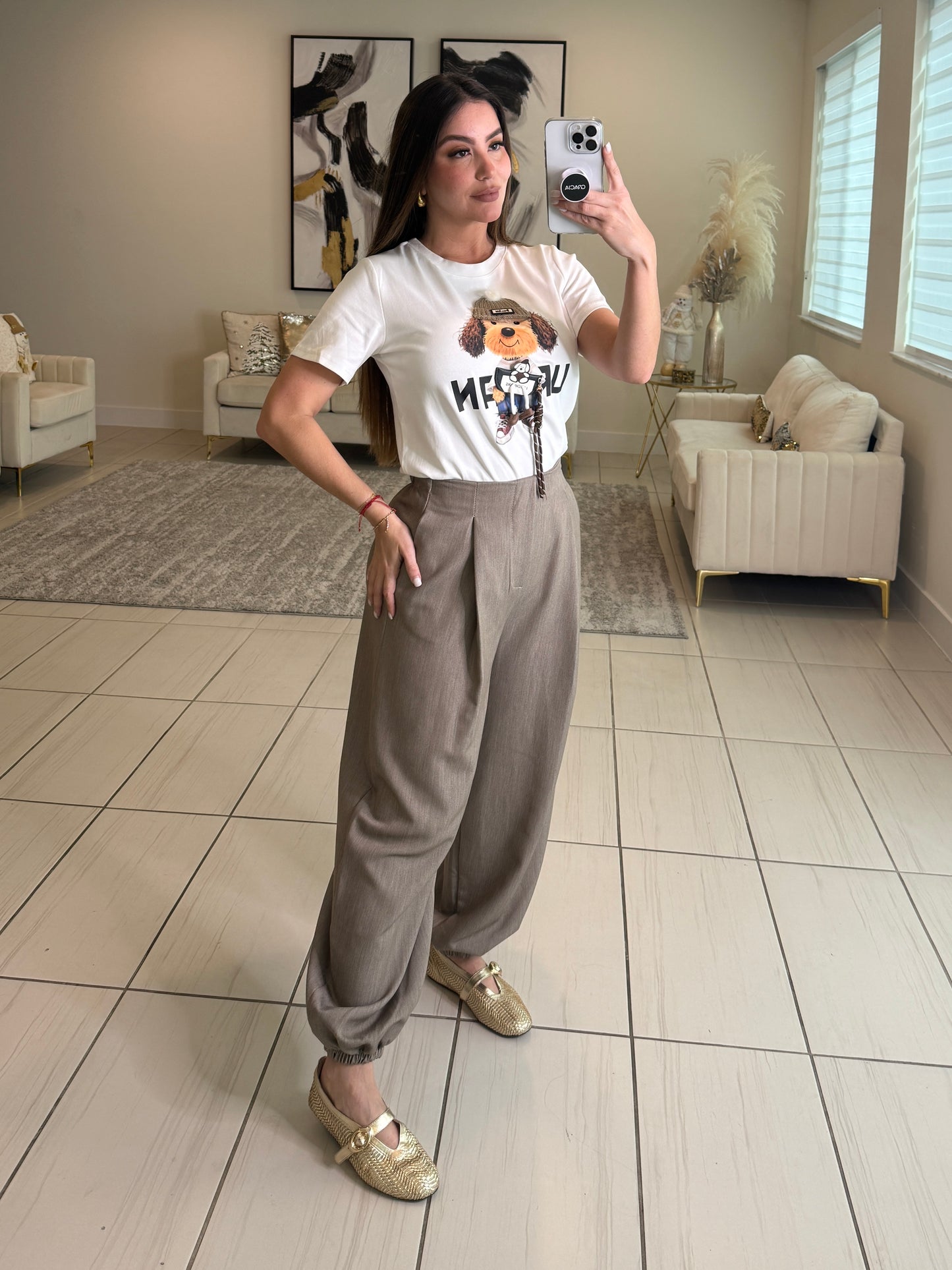 Moonlit Reverie Taupe Balloon Pants