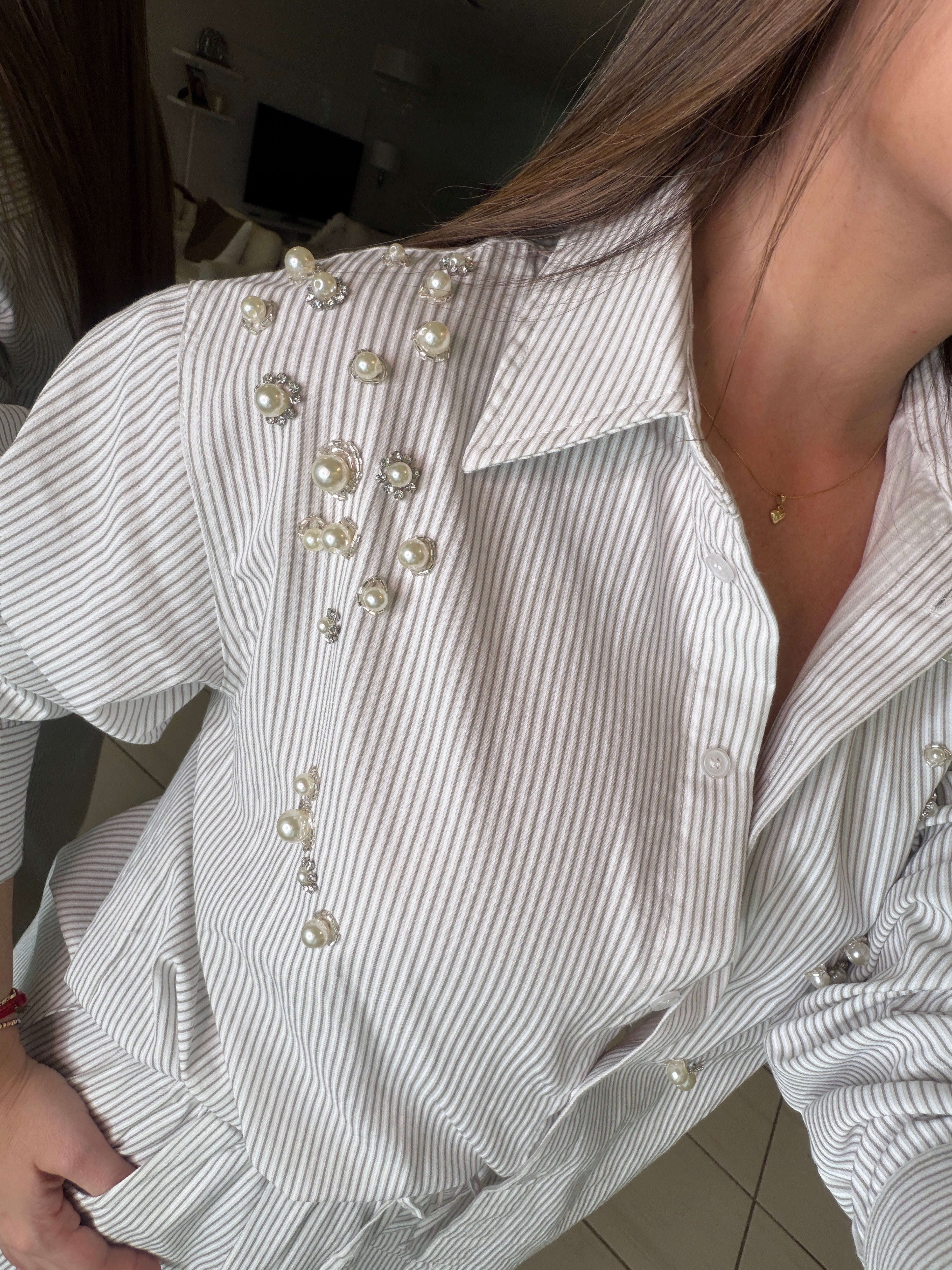 Opulent Stripes White Balloon Pant Set