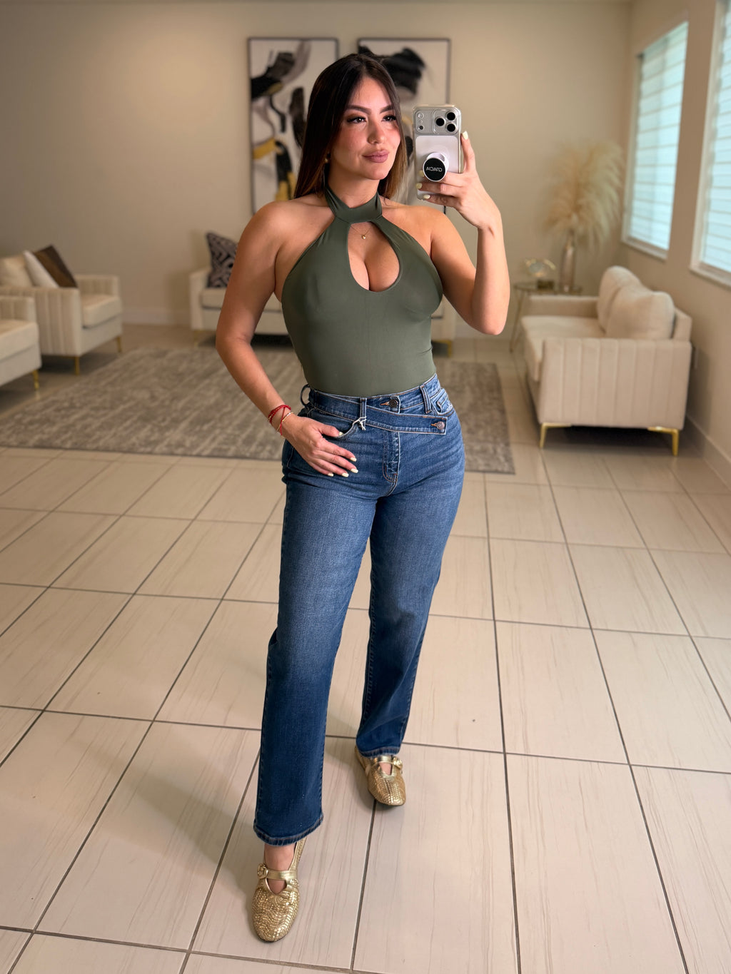 Sculpted Ease Green Bodysuit