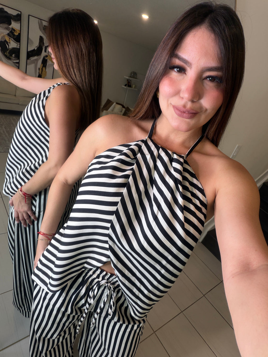 The Inner Stripes Black and White Pant Set