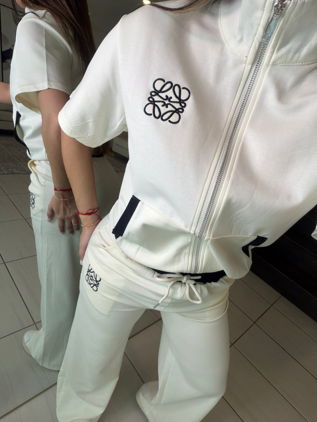 Iconic Muse White and Black Pant Set