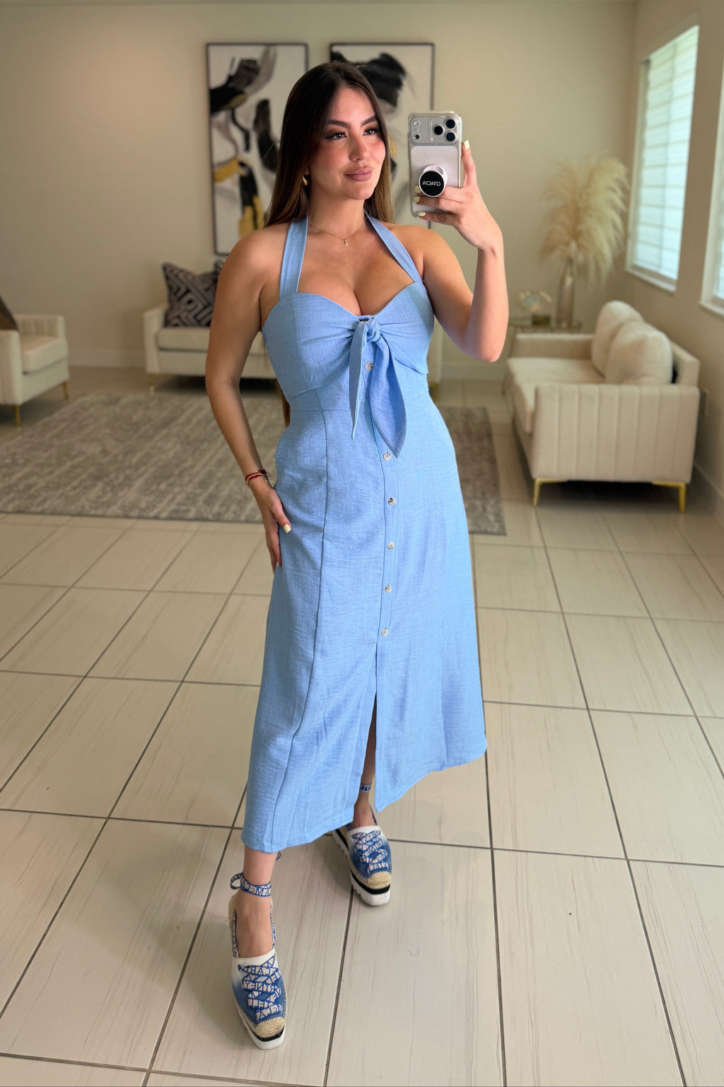 Enchanted Aura Blue Midi Dress
