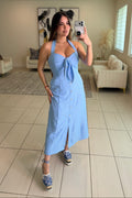 Enchanted Aura Blue Midi Dress