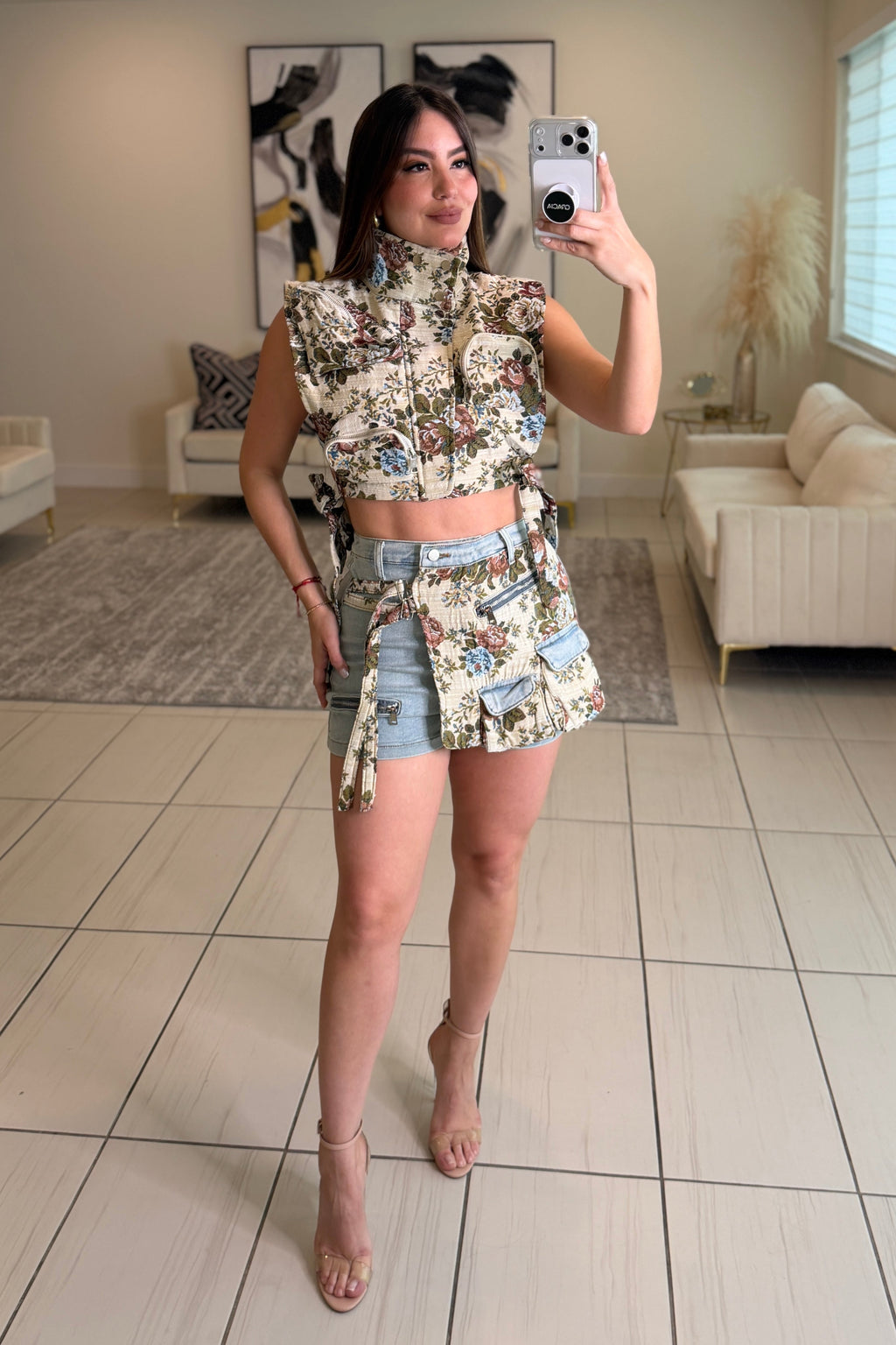 Mediterranean Denim Short Set