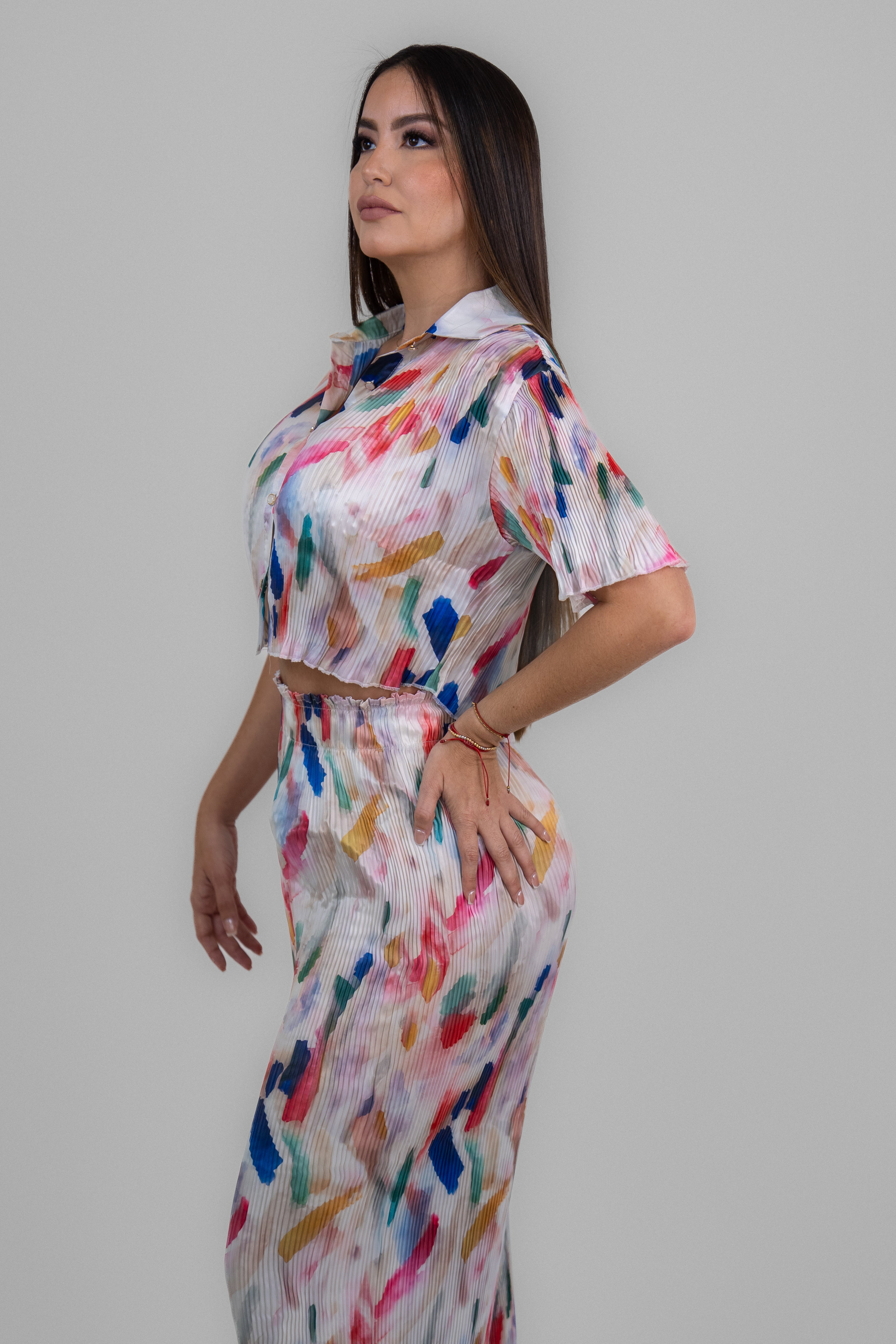 Colorful Pleated Set