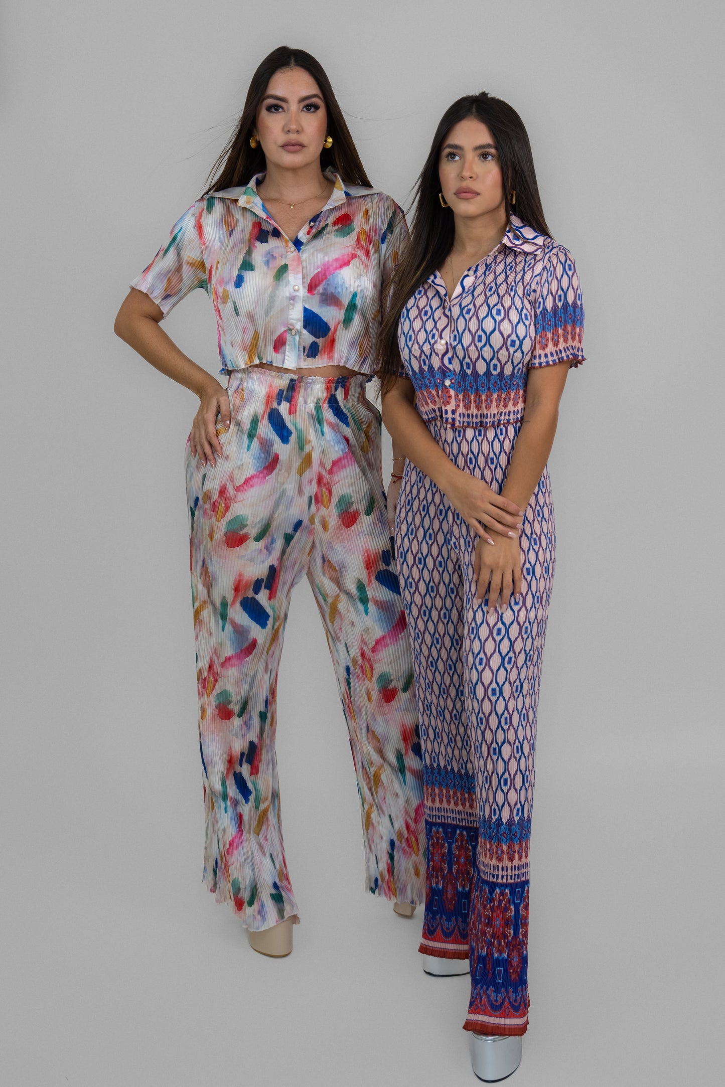 Colorful Pleated Set