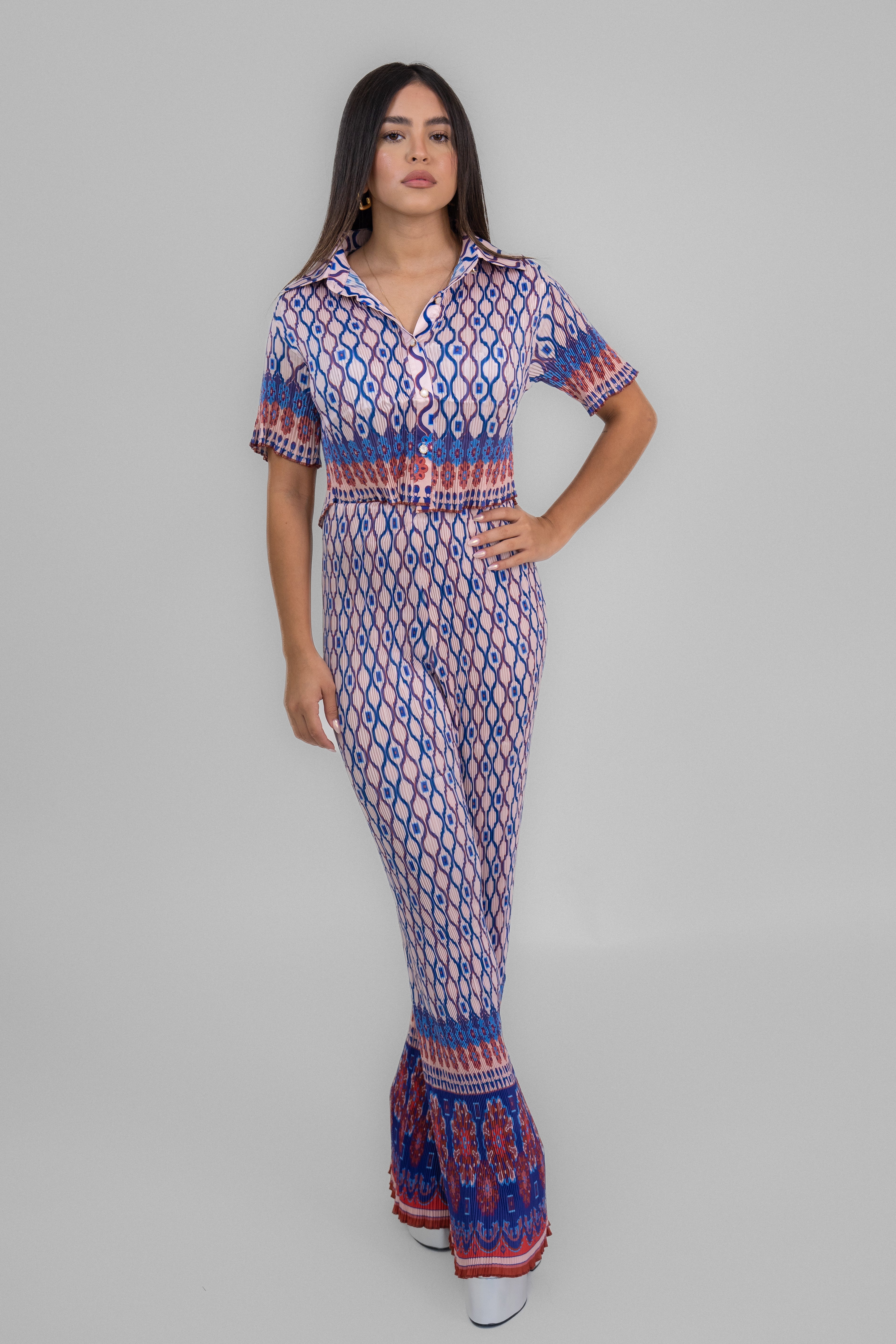 Serenity Breeze Printed Pants Set