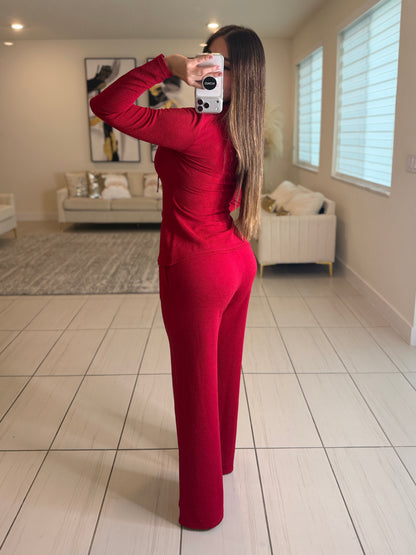 Glow Motion Red Pants Set