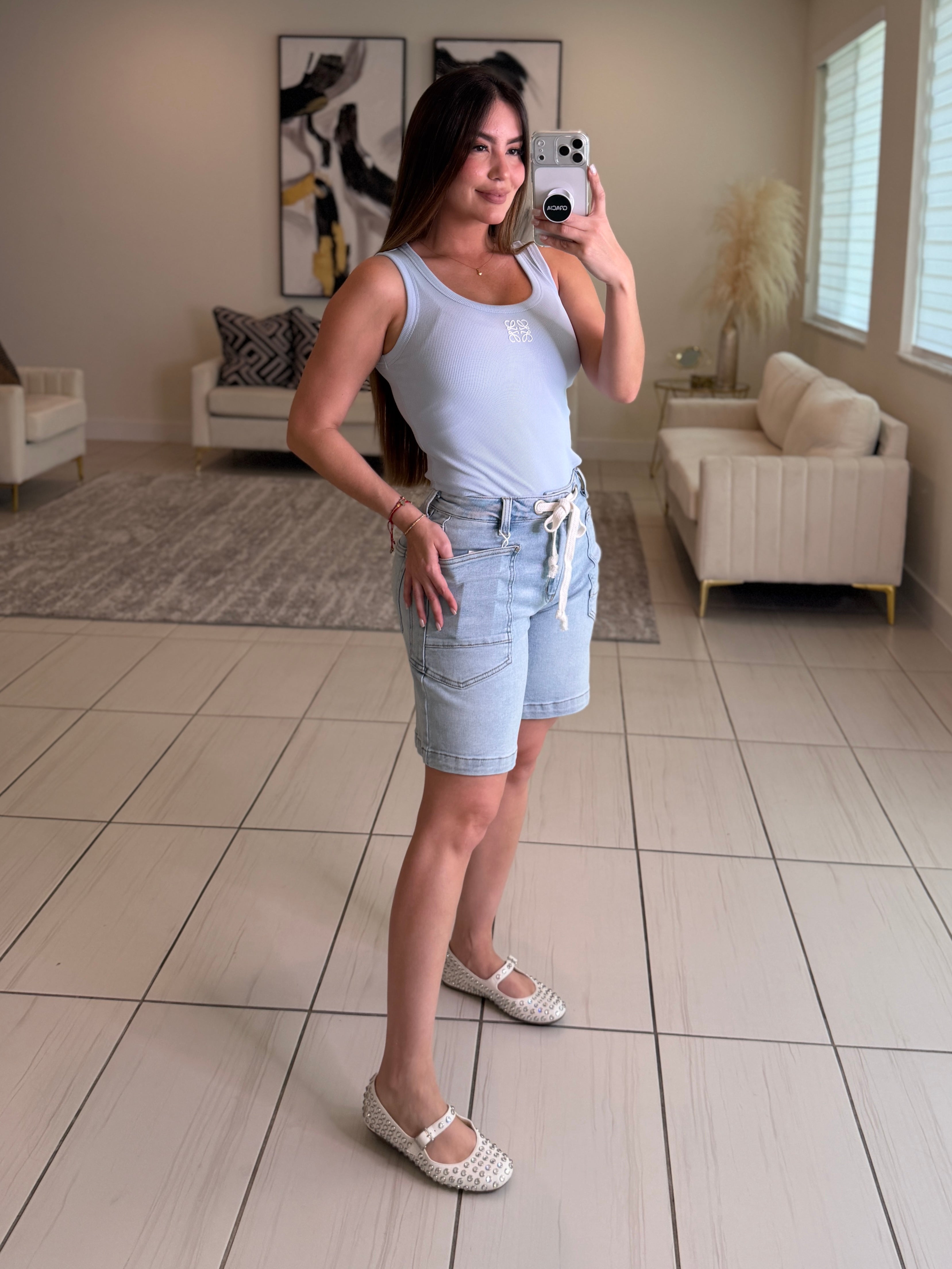 Divine Desire Denim Bermuda Shorts