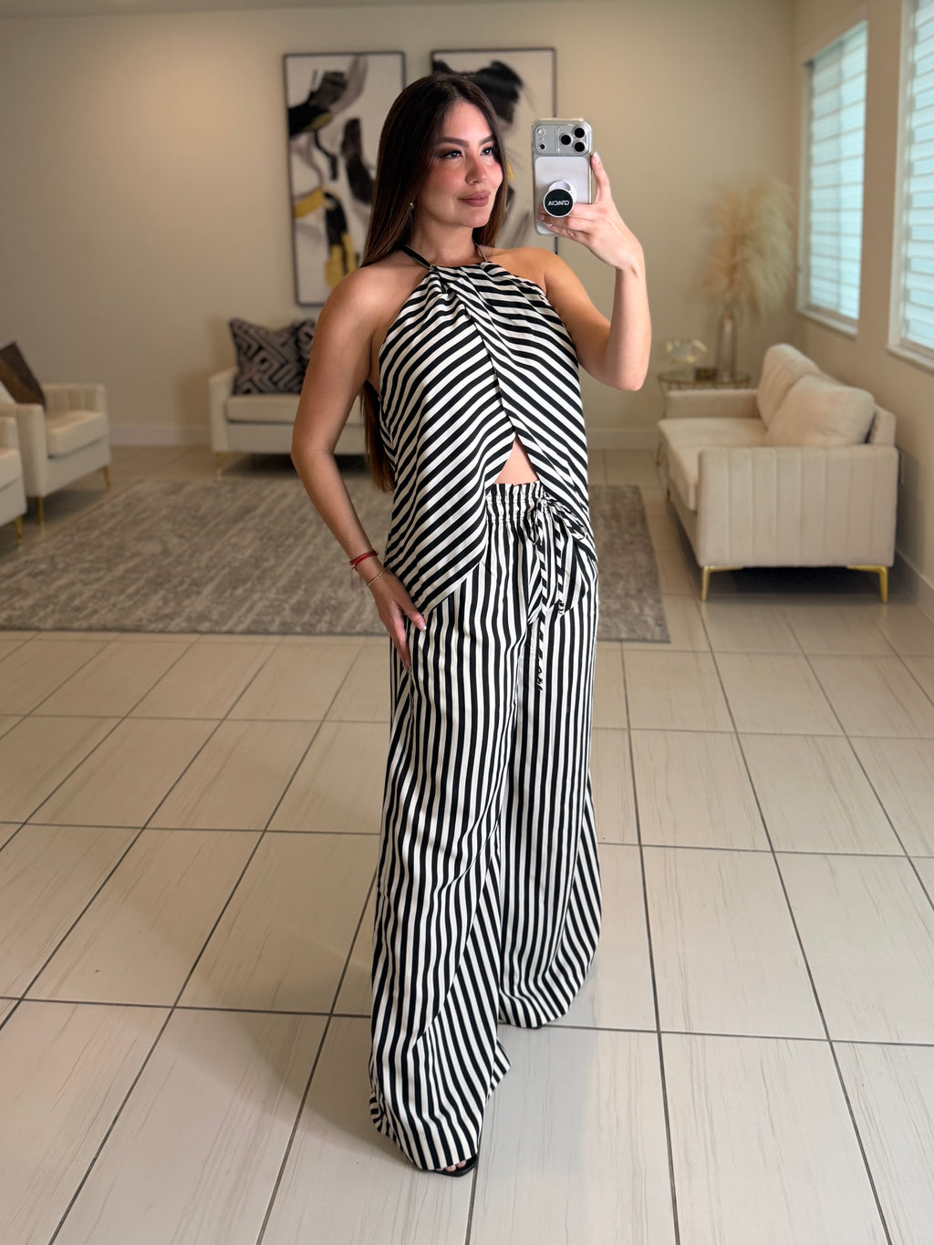 The Inner Stripes Black and White Pant Set