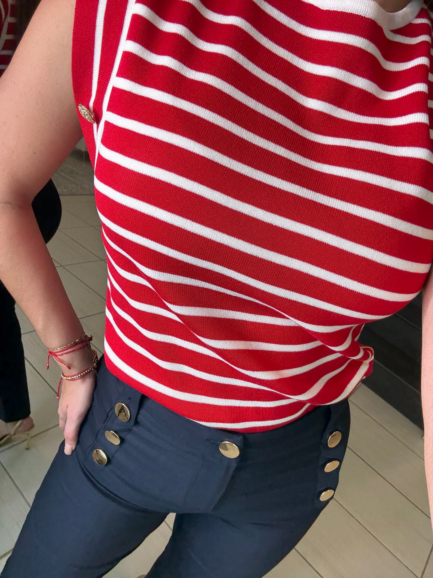 Marine Stripes Red Top