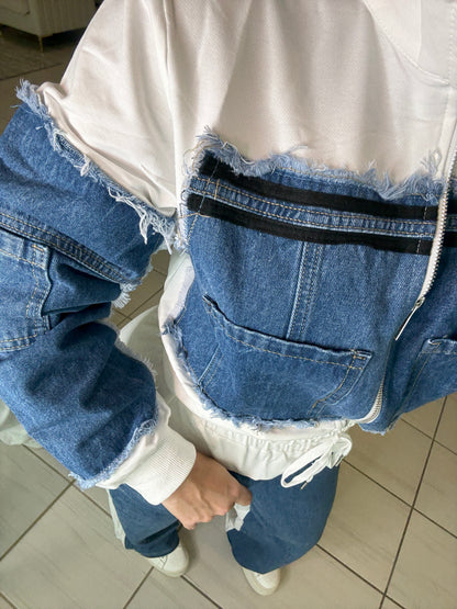 Iconic White and Denim Contrast Set