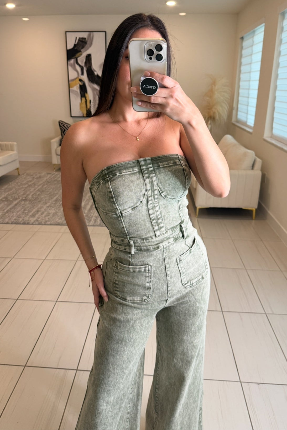 Rebel Utility Green Jumpsuit