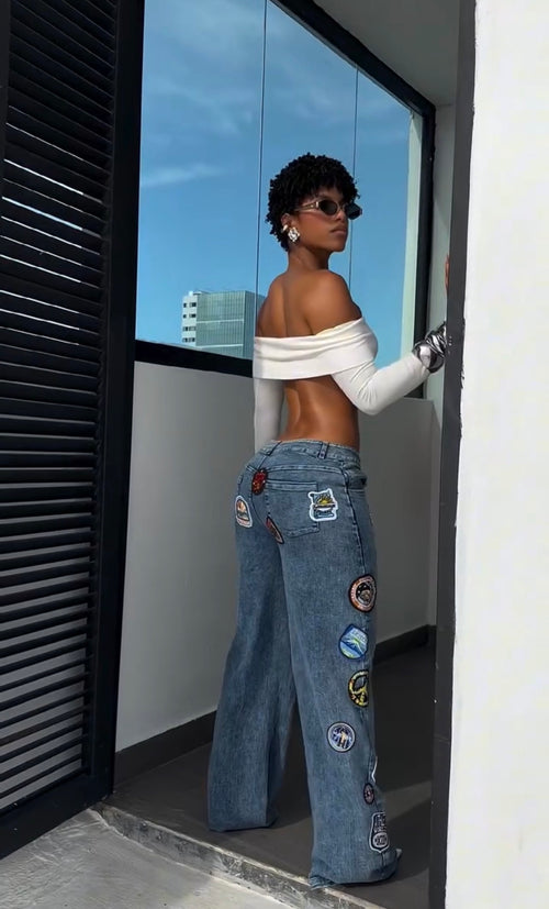 Stunning Patches Denim Pants