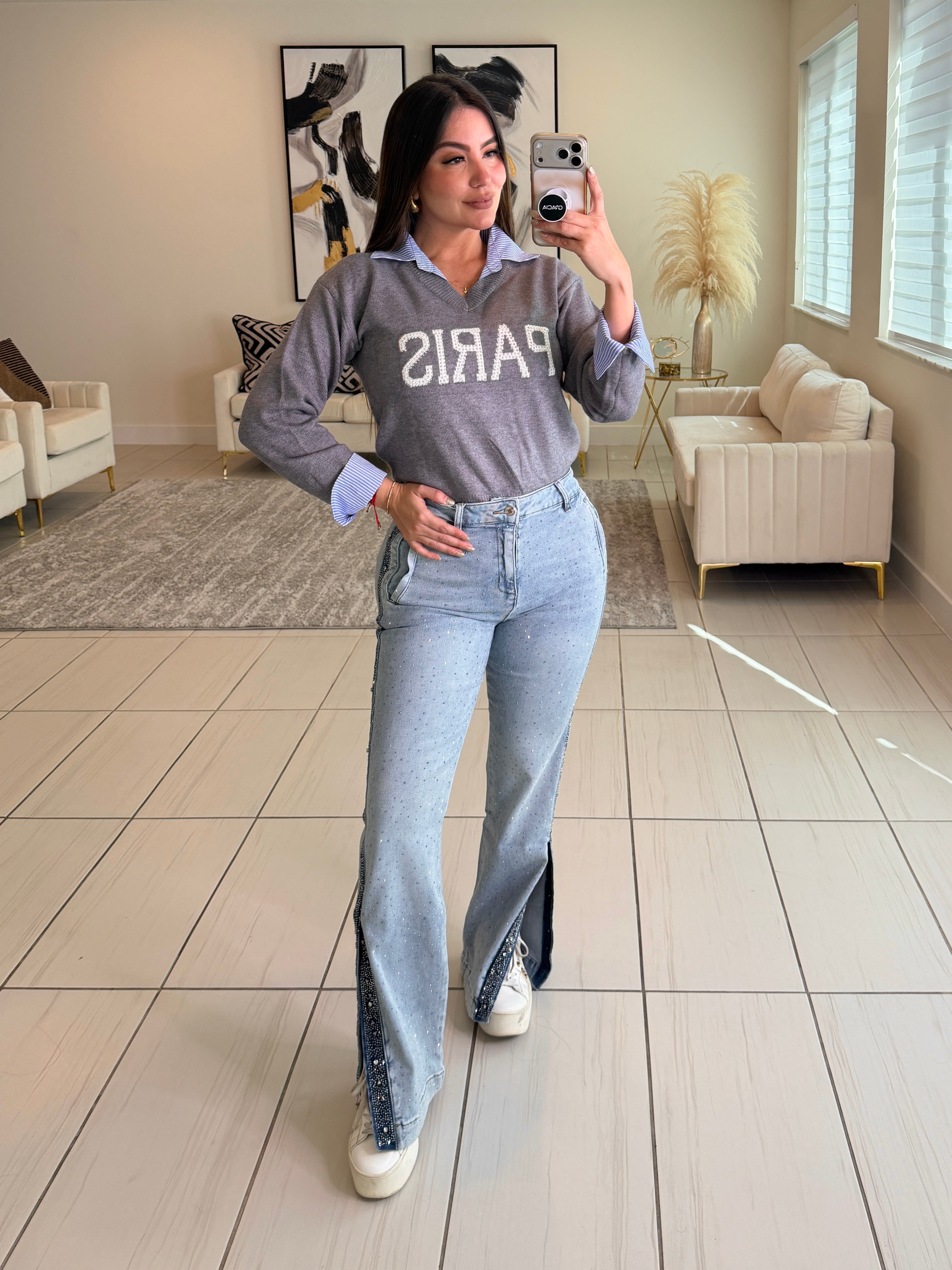 Charming Sparkles Denim Pants