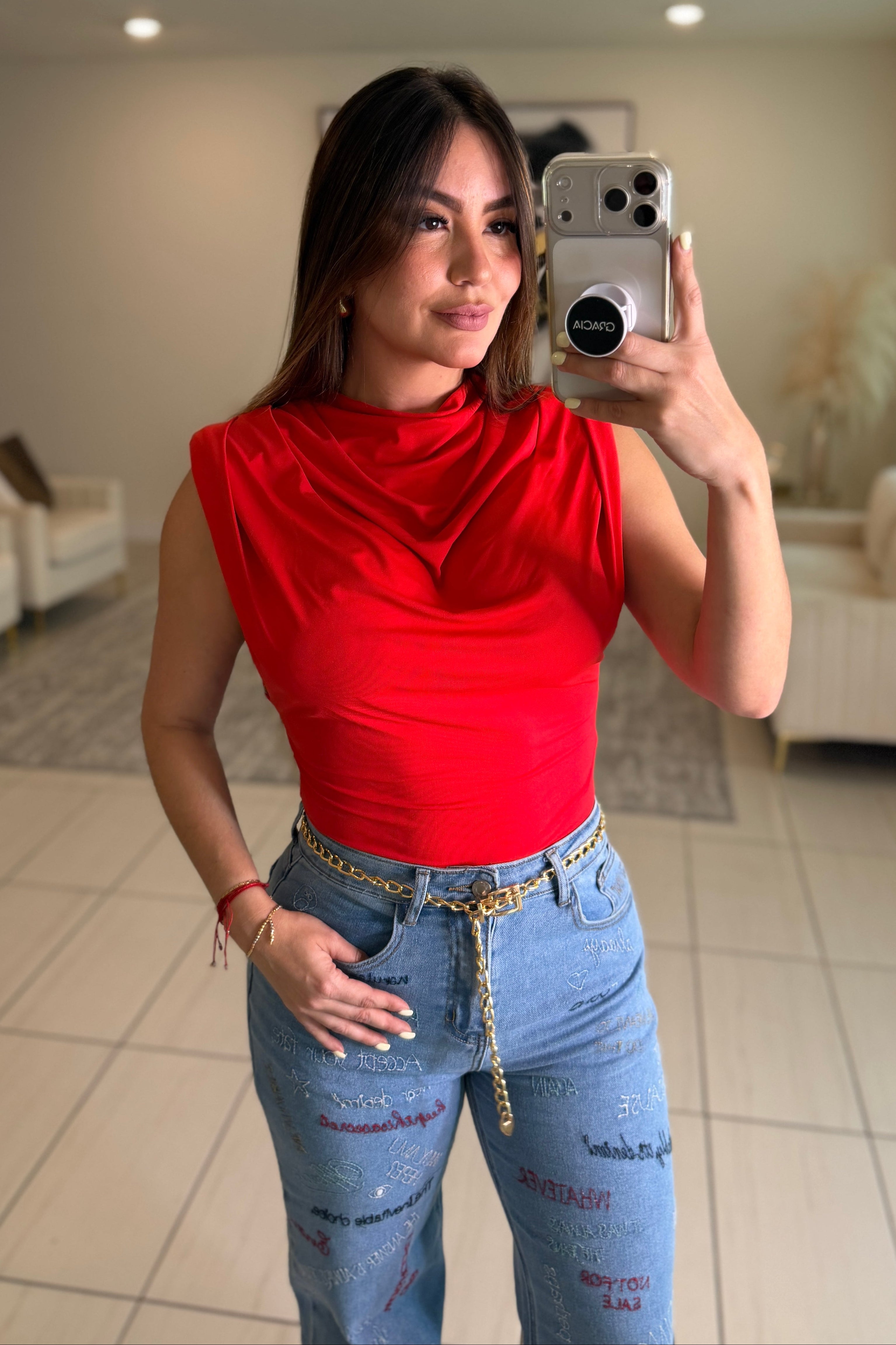 Sculpted Ease Red Top
