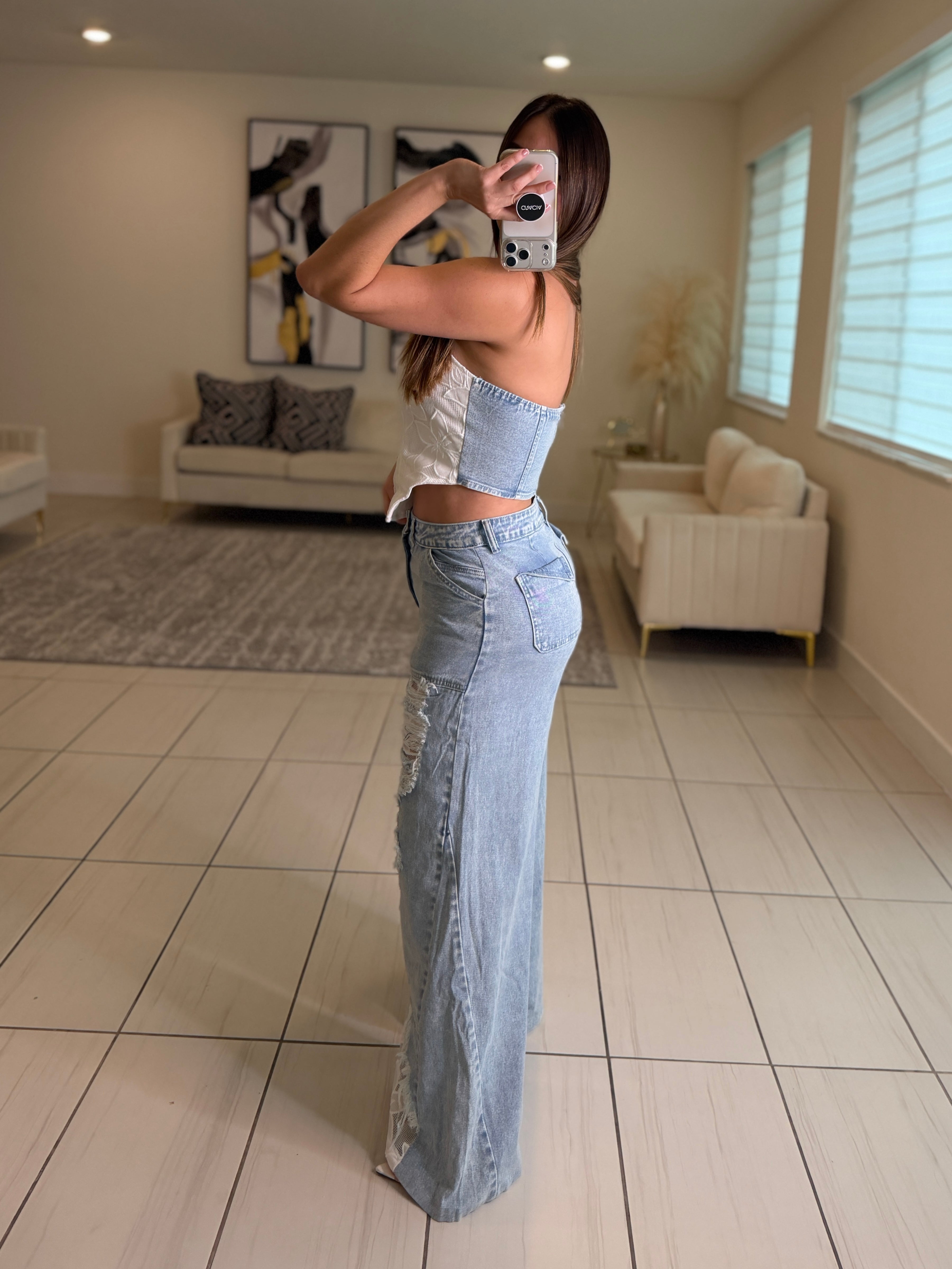 Power Muse Denim Pant Set