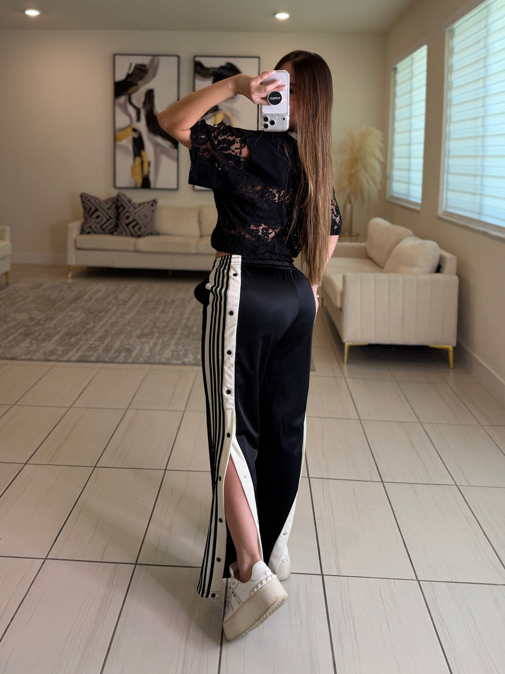 Sporty Chic Black Comfy Pant Set