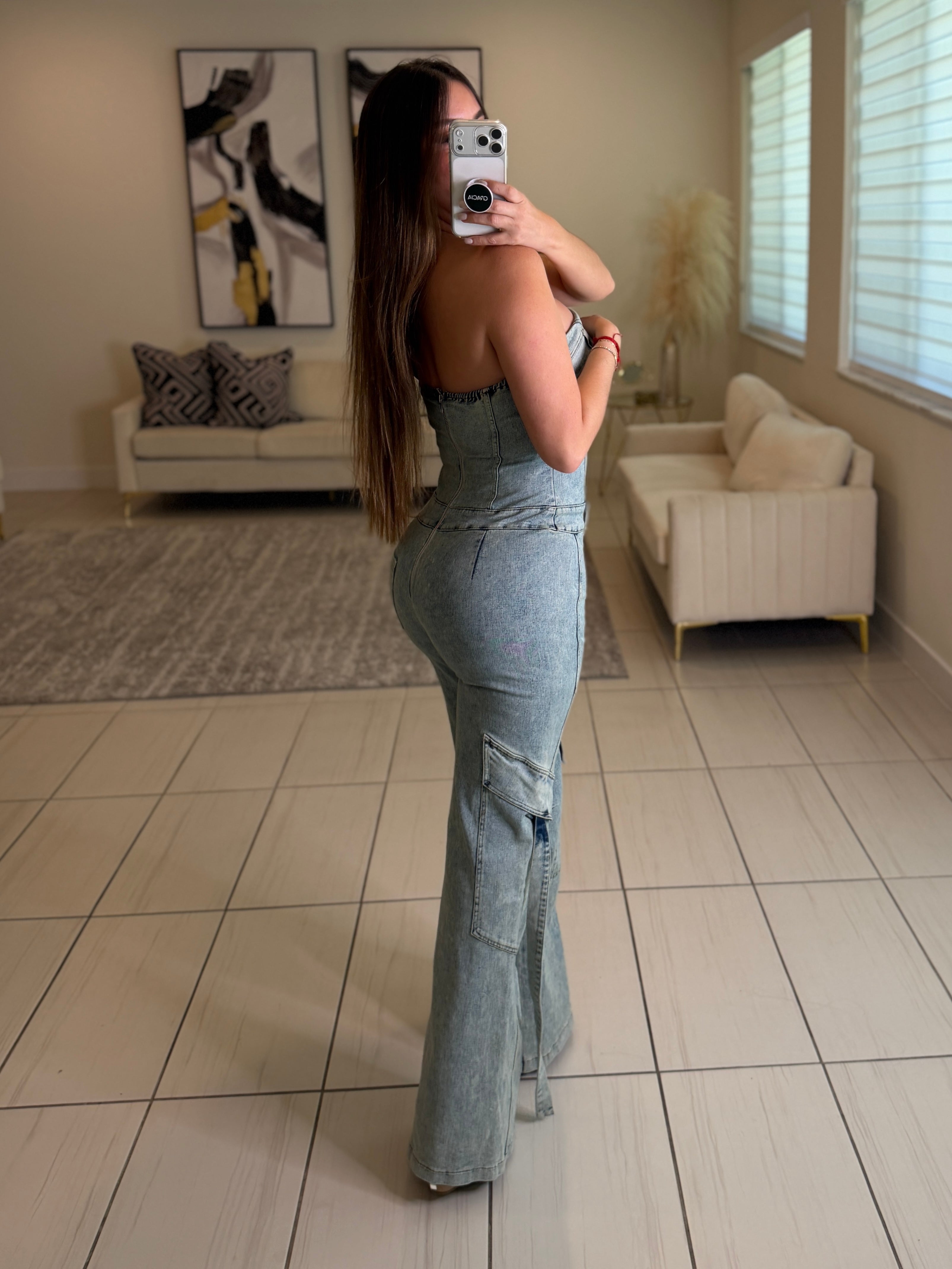 Sculpted Ease Denim Jumpsuit