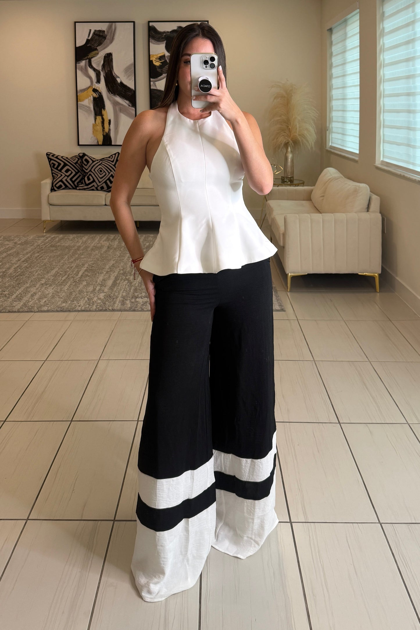 Command Attention Black Palazzo Pants
