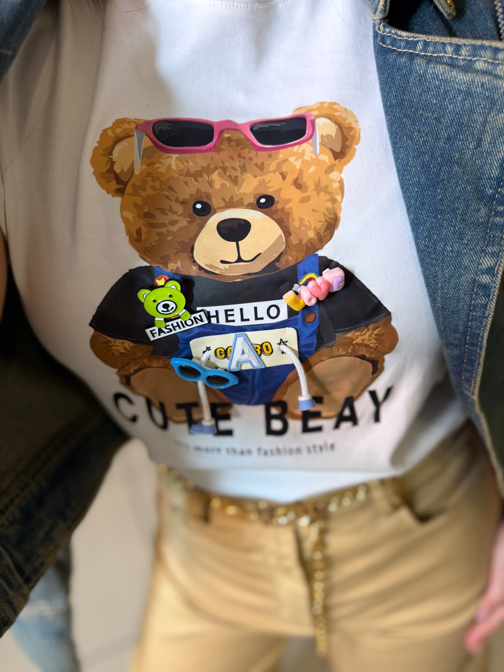 Cutest Charming Bear White Tshirt