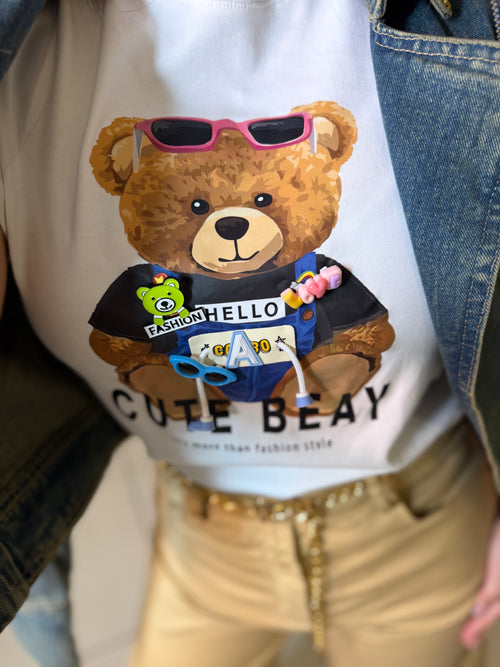 Cutest Charming Bear White Tshirt