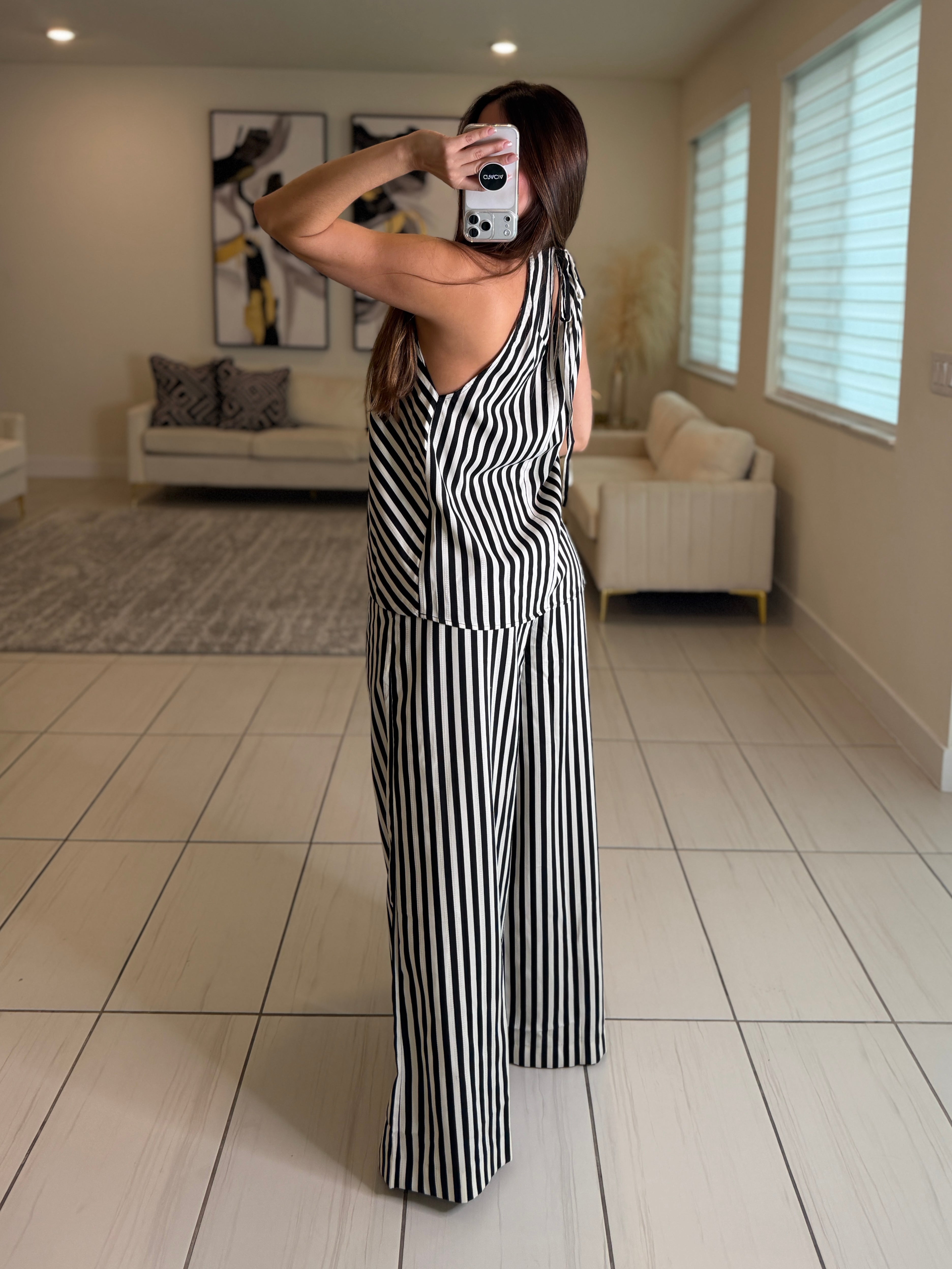 The Inner Stripes Black and White Pant Set