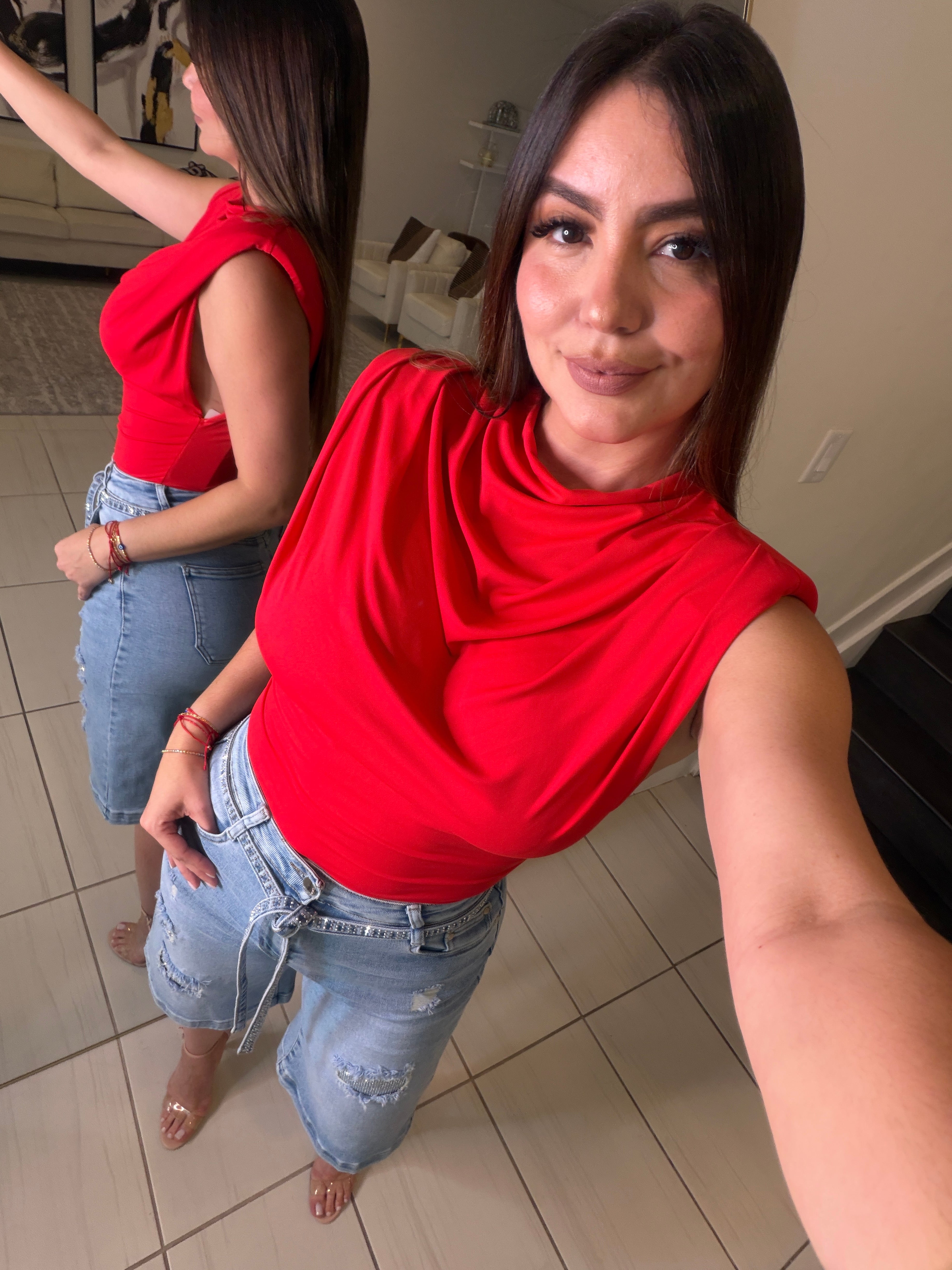 Sculpted Ease Red Top
