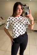 Chic Lace Dots in White Top