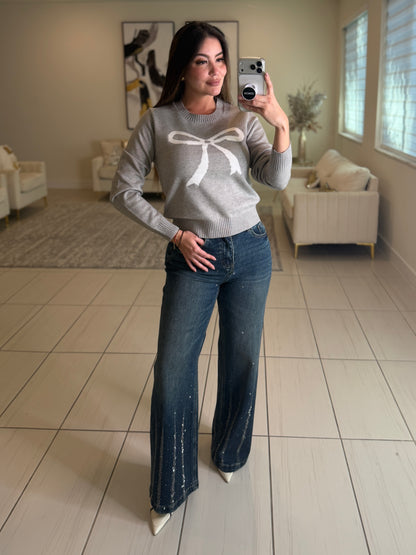 Glitter Waterfall Denim Pants