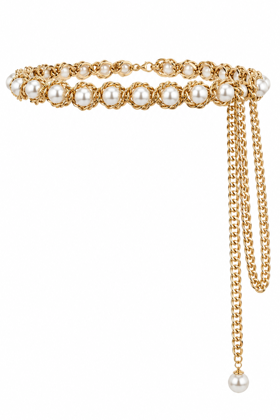 Pearls Gold Maxi Chain Belt