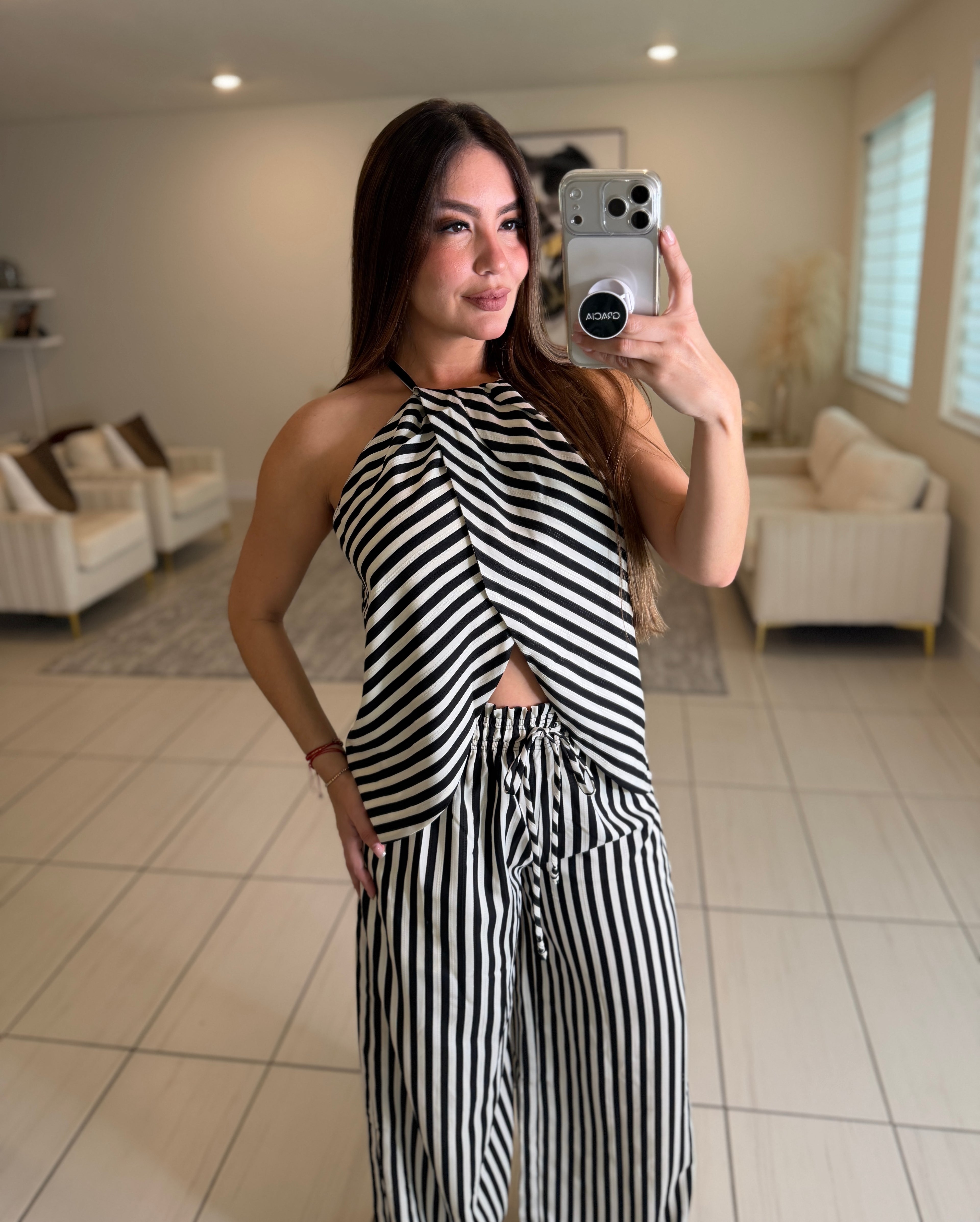 The Inner Stripes Black and White Pant Set