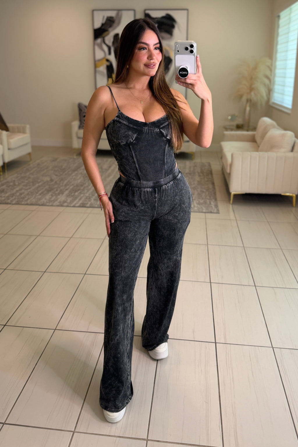 Illusionist Washed Black Pant Set