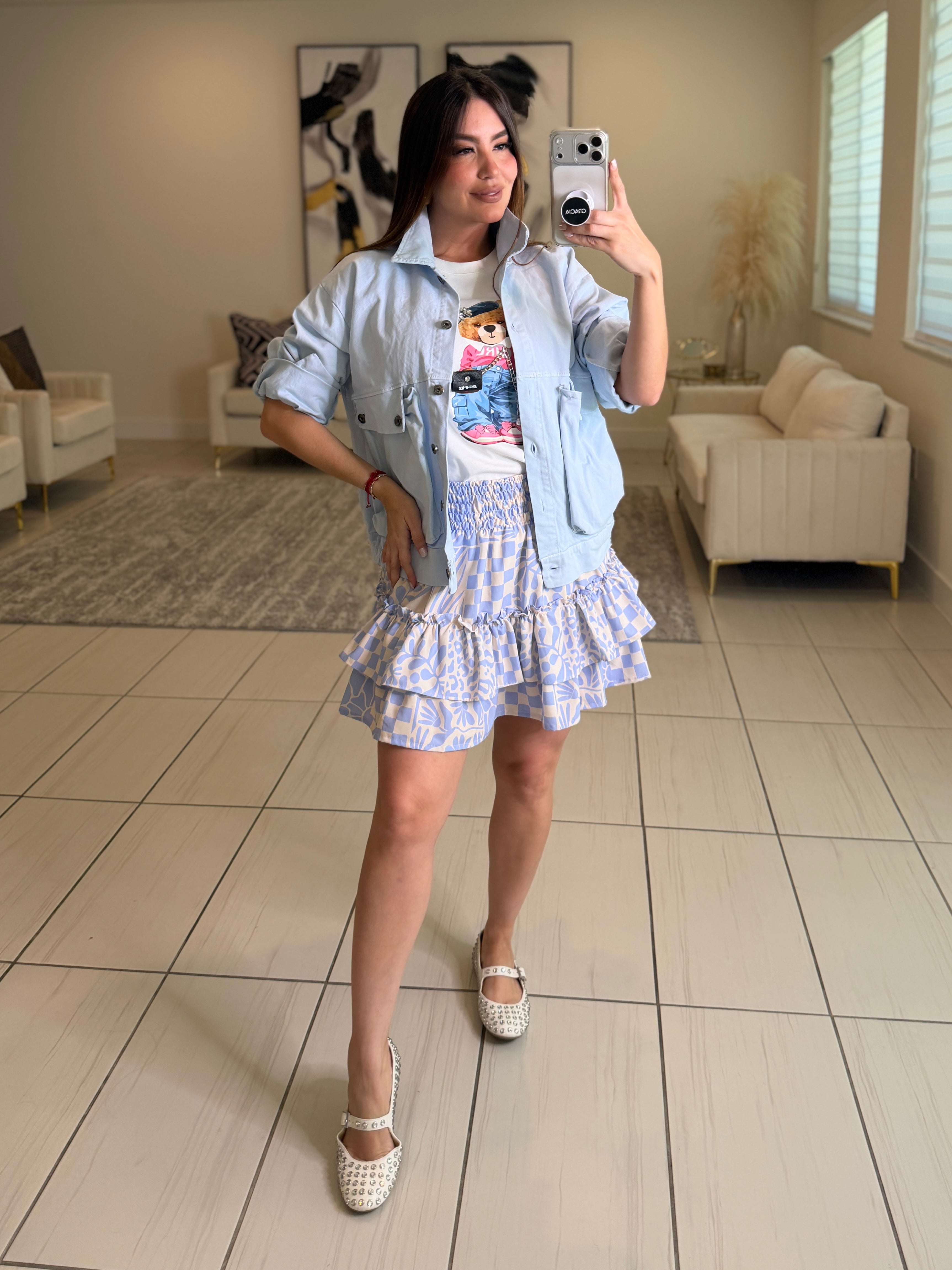 Pretty Bloom Blue Skirt