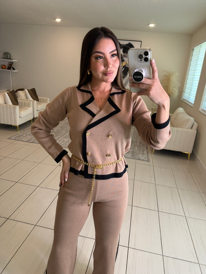 Instinctive Reign Mocha Knit Pant Set