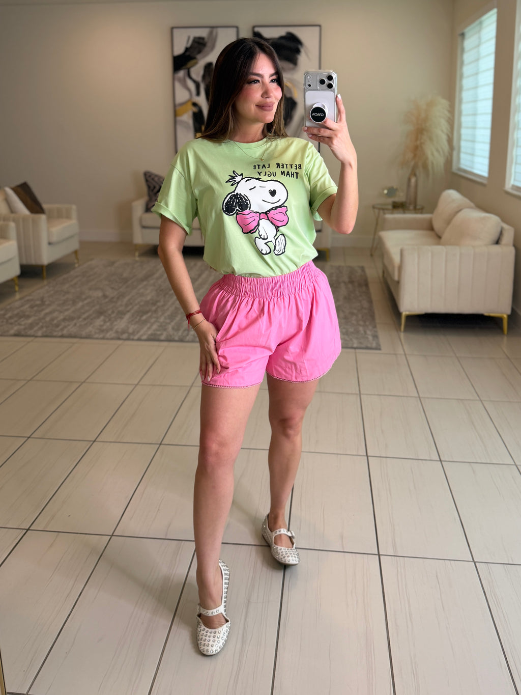 Better Late Than Ugly Green Tshirt