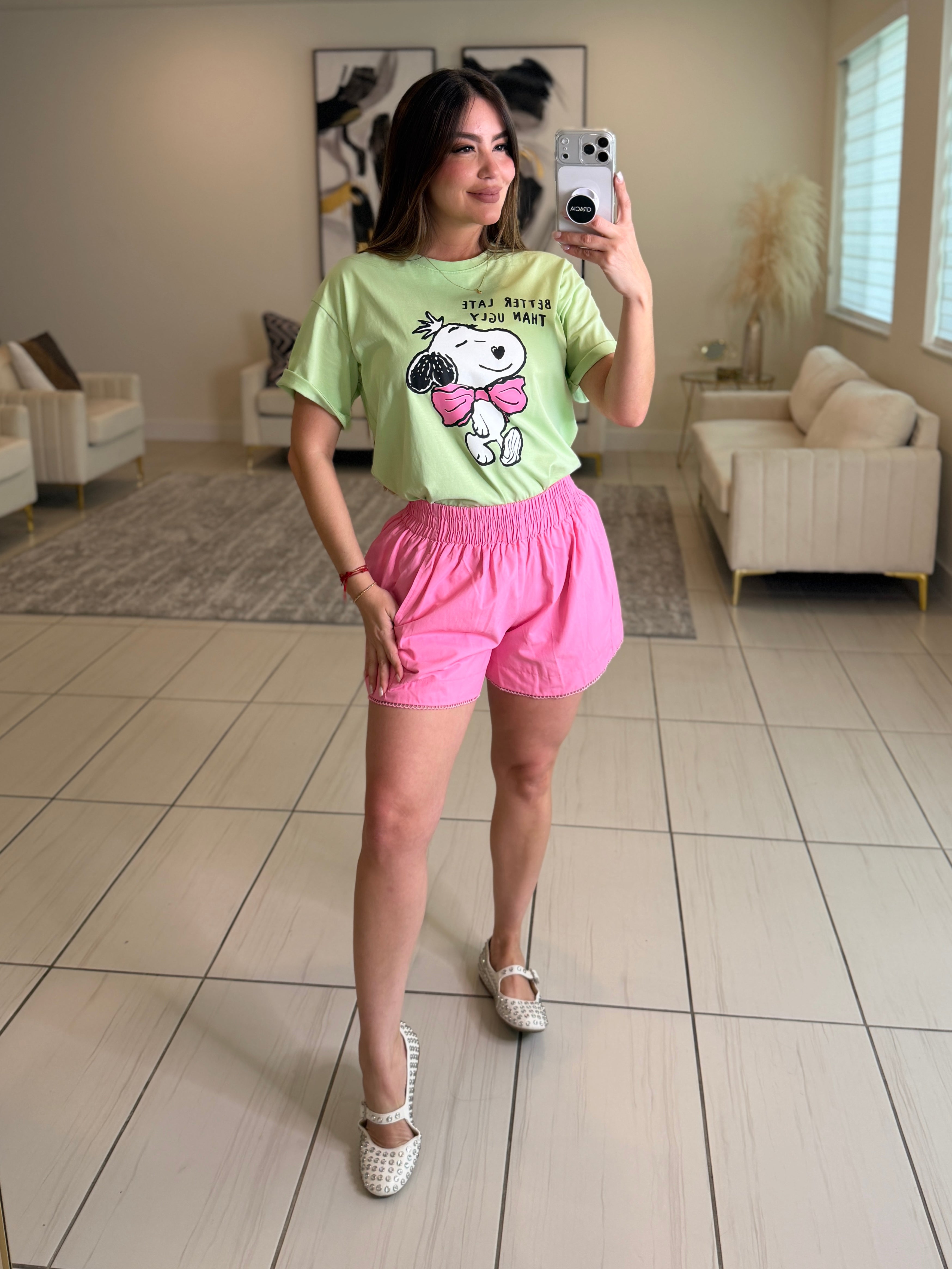 Better Late Than Ugly Green Tshirt