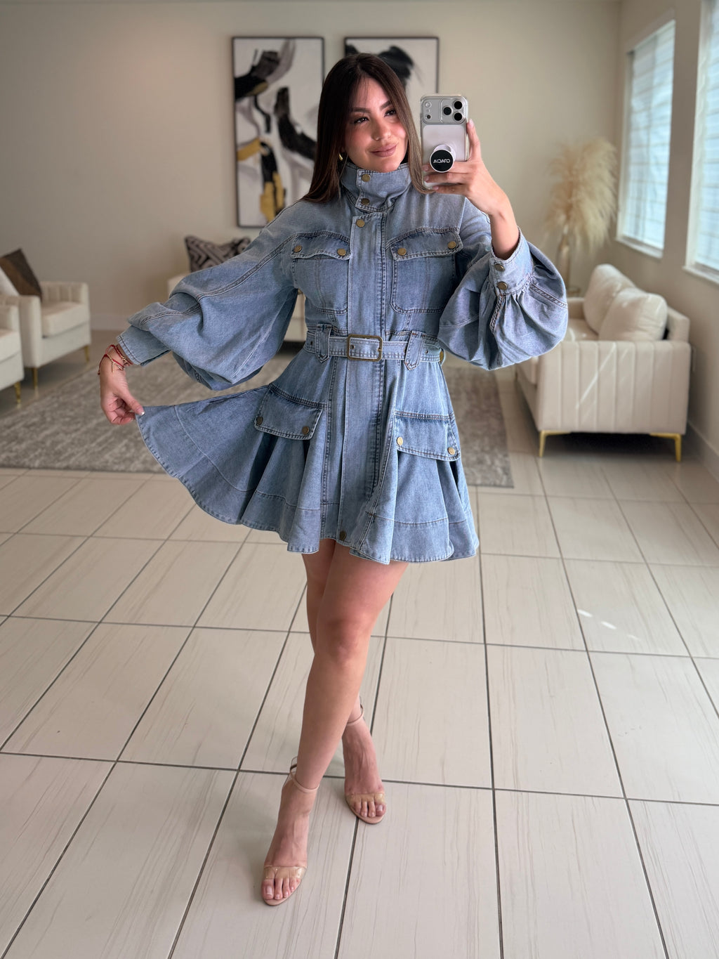 Luna Utility Denim Dress