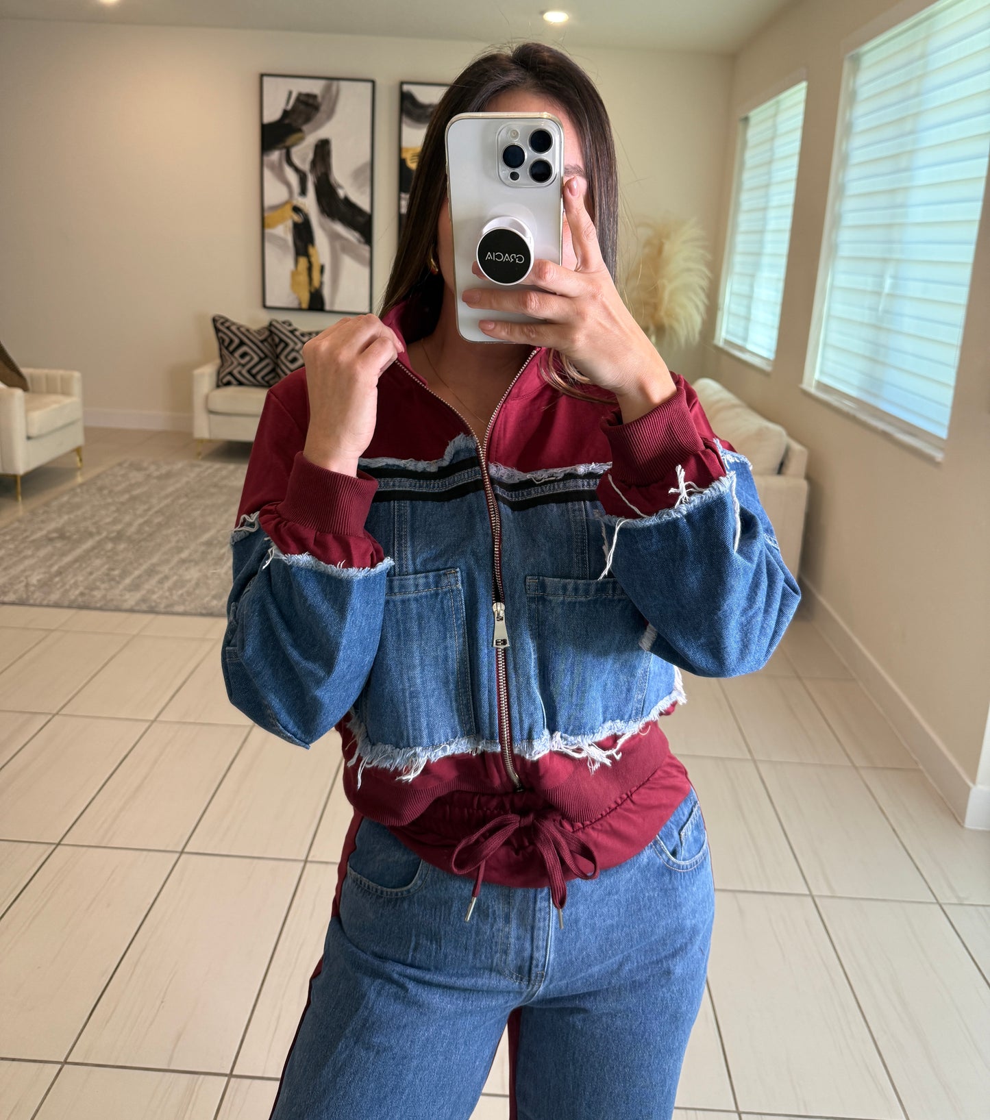 Iconic Wine and Denim Contrast Set