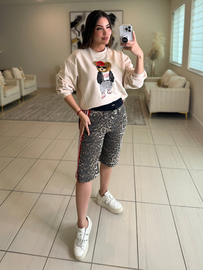 Wild Leopard Red Strip Short