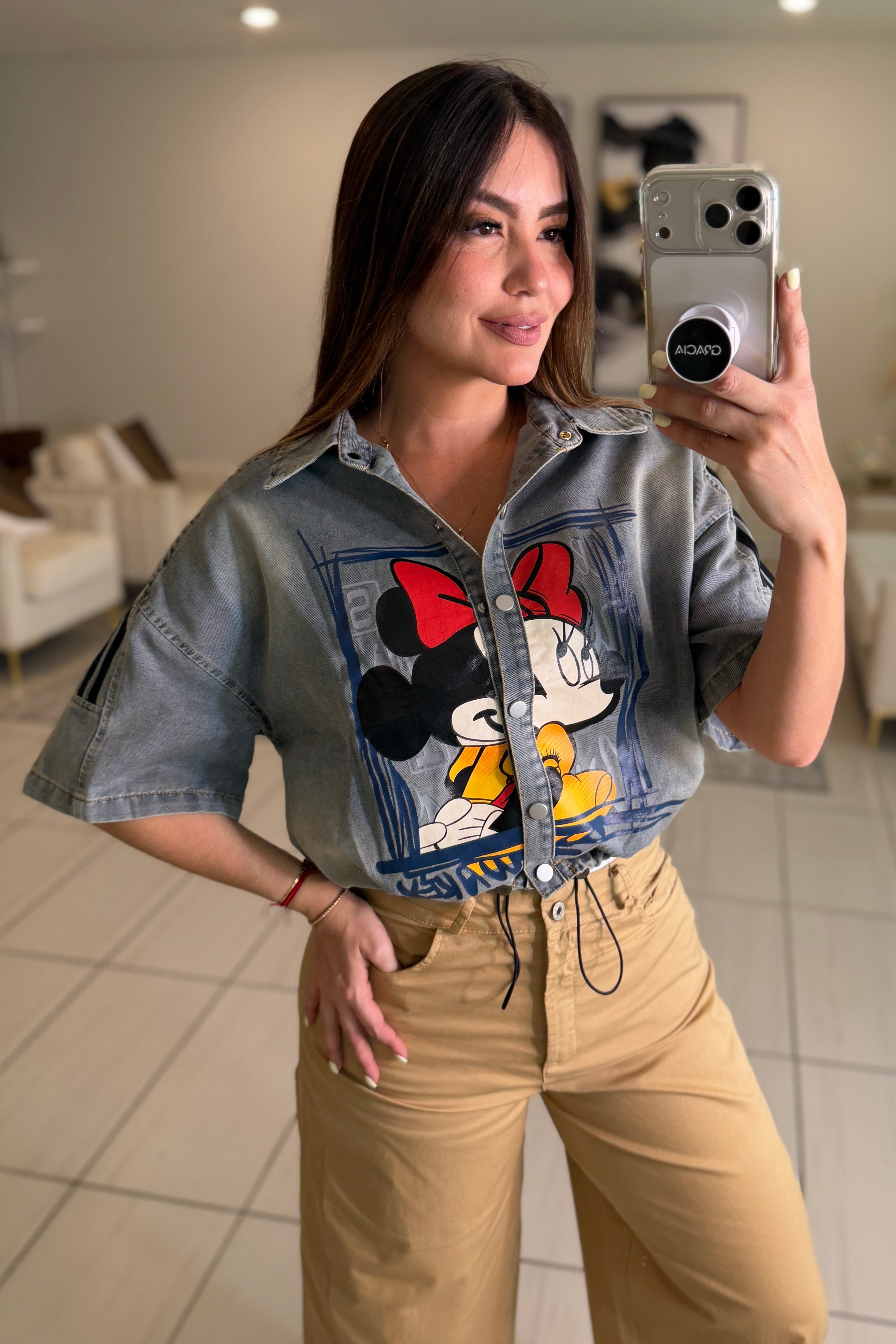 Cartoon Chic Denim Jacket