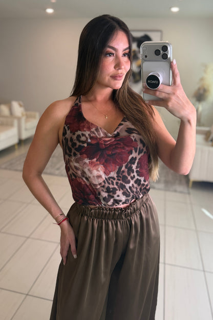 Mystic Rose Mesh Brown Top