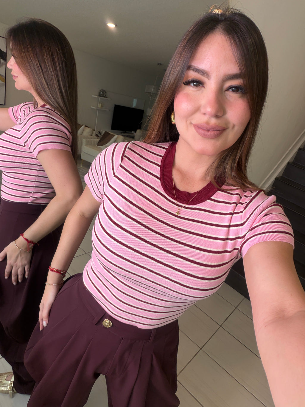Sweet Stripes Pink Top