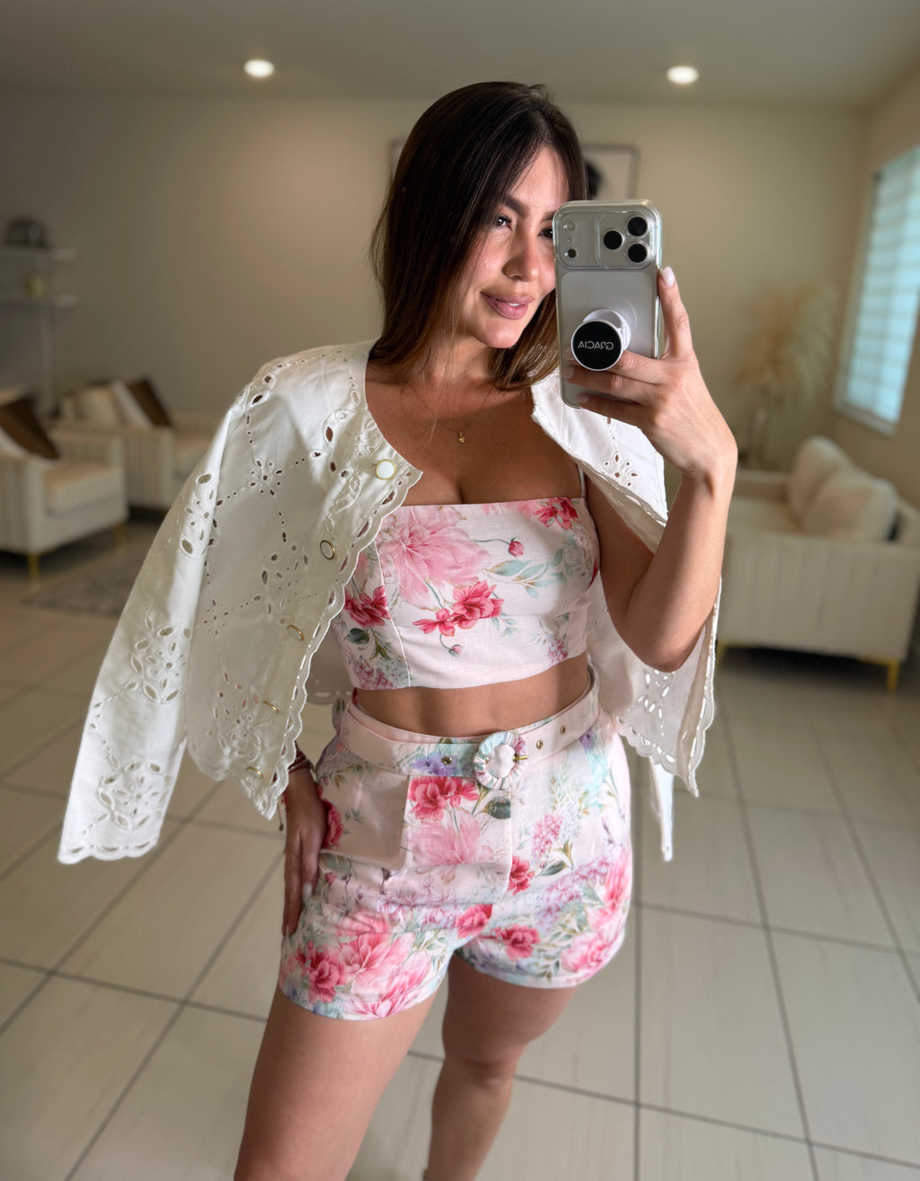Sweetest Floral Pink Short Set