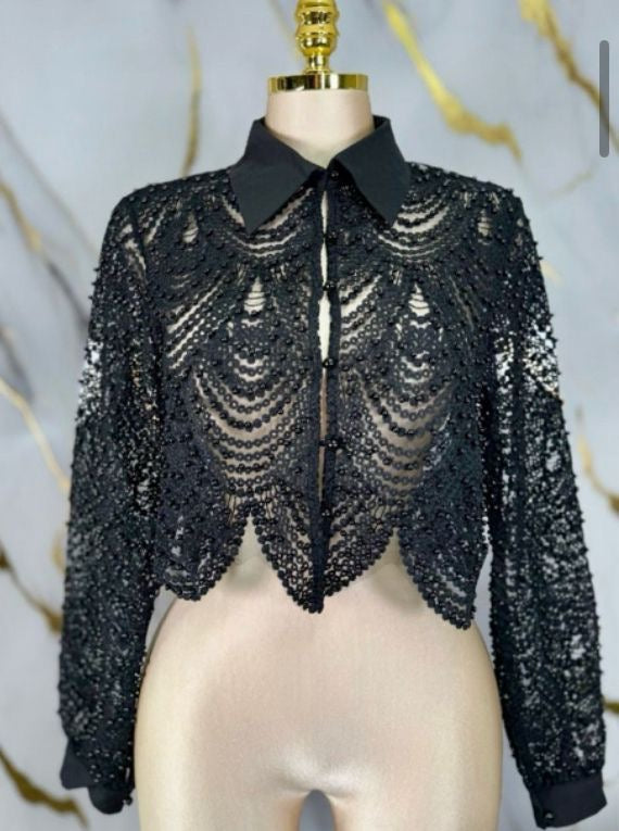 Sugar Vanilla Pearls Black Top