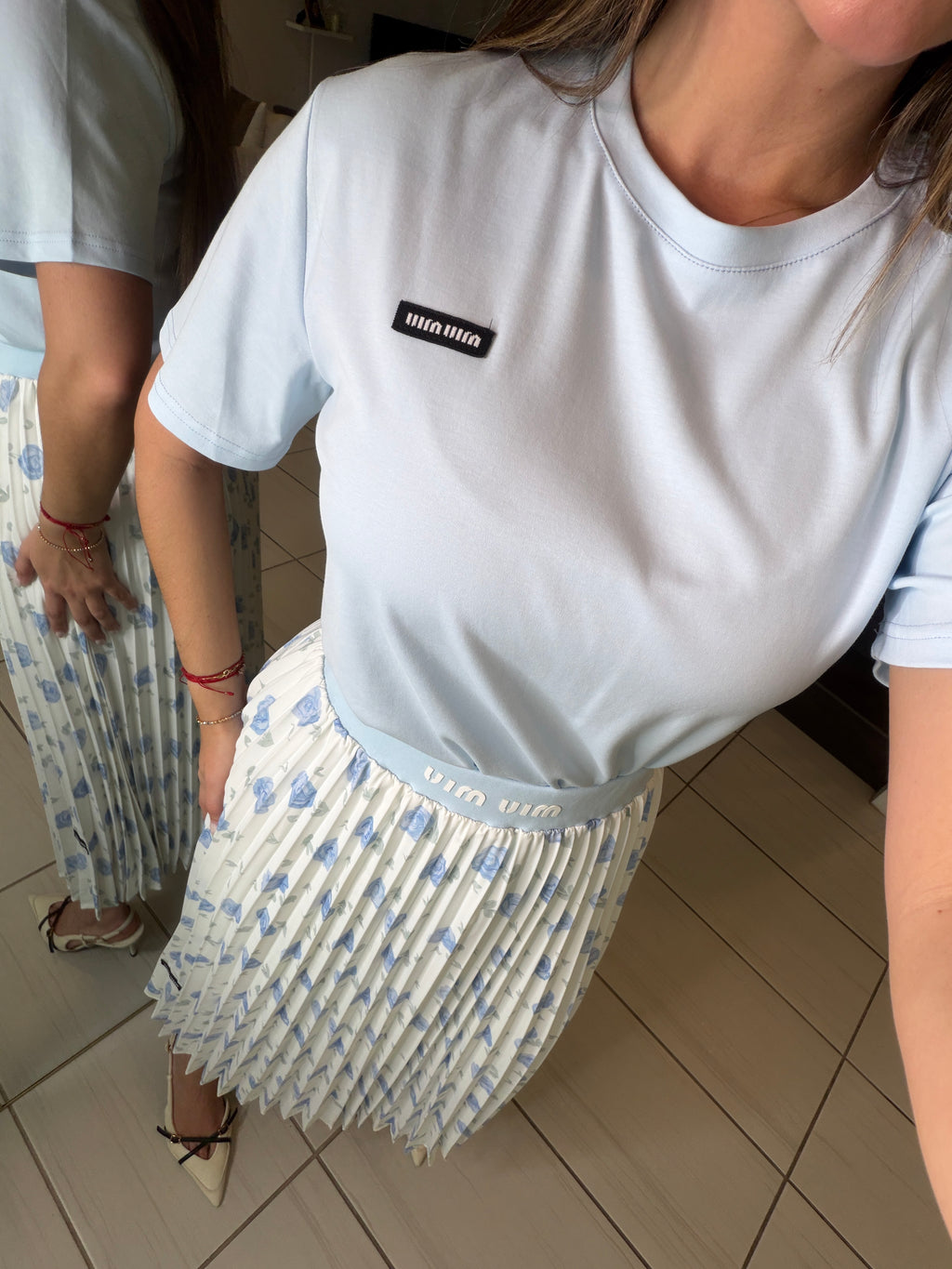 Mirage Flame Blue Skirt Set