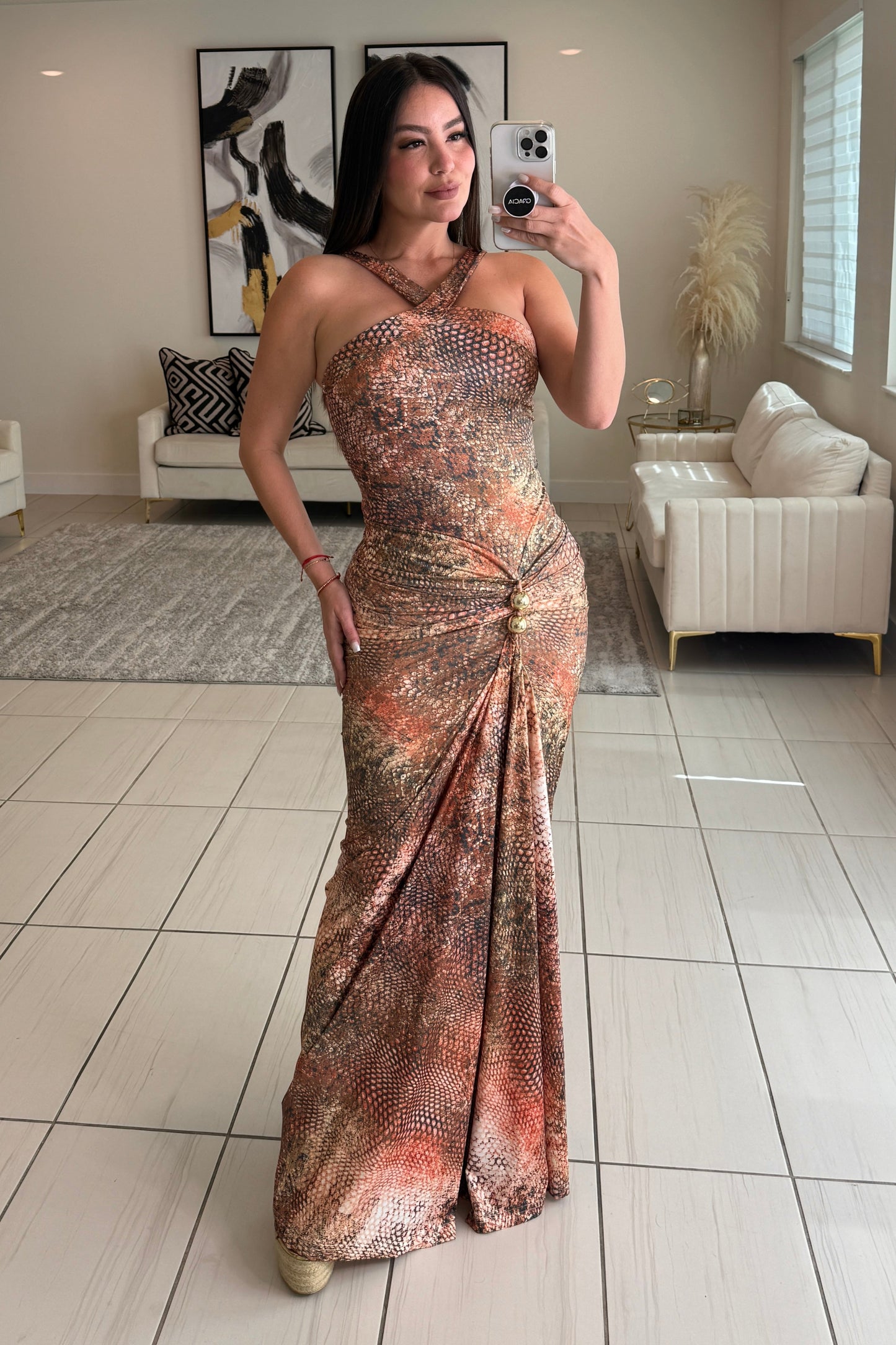 Viper Luxe Ruched Maxi Dress