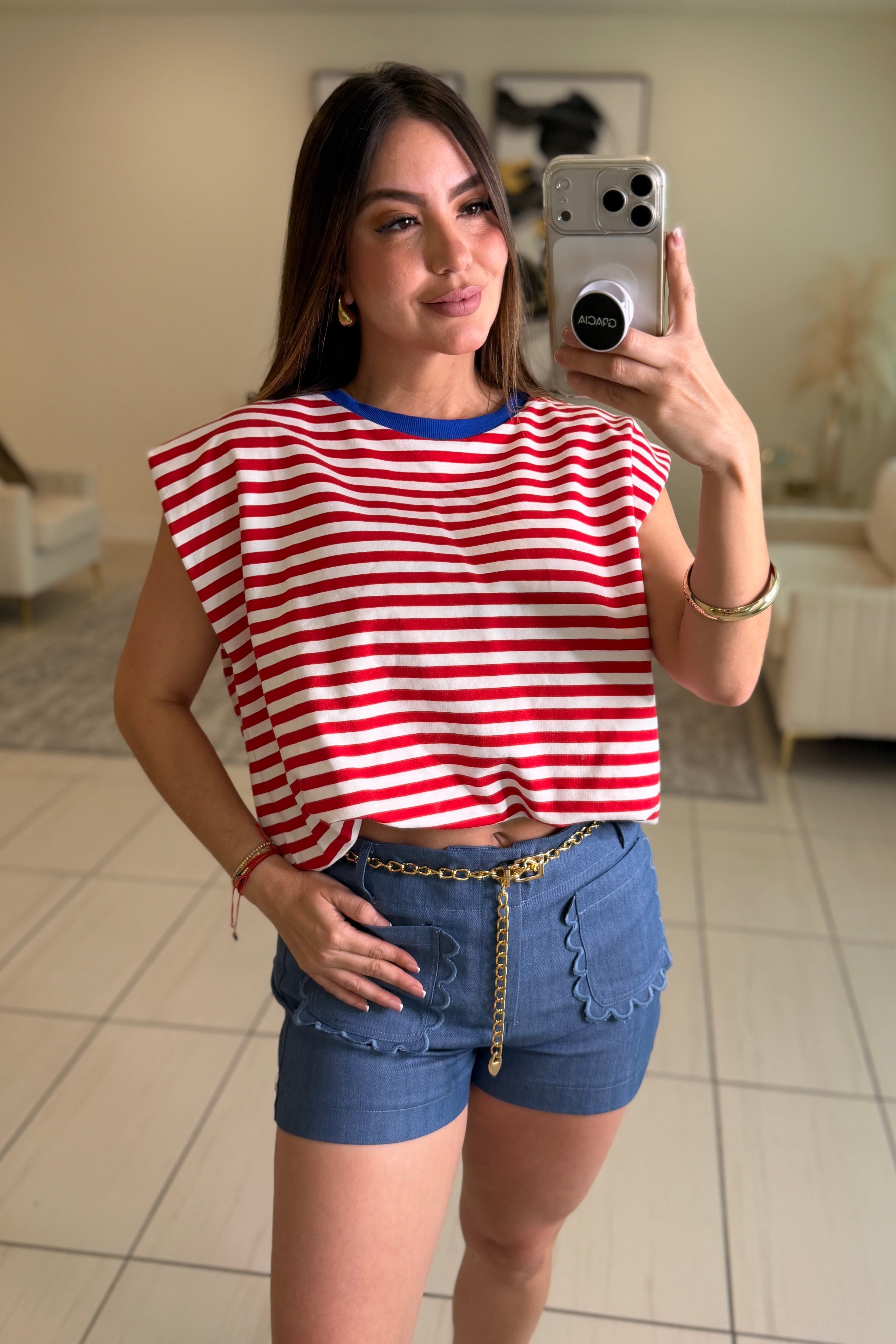 Sweet Stripes Red Top